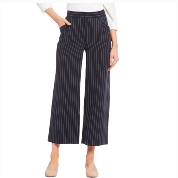 Eileen Fisher Pants - Eileen Fisher Tencel Wide Leg Pant in Indigo Pin Stripe - Medium
